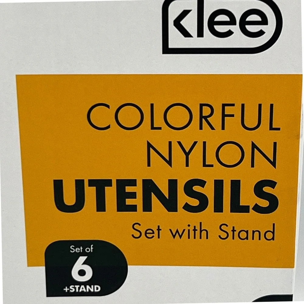 Klee Utensil Set Unisex OS Multicolor Brand New 7pc Nylon Stainless Steel Stand